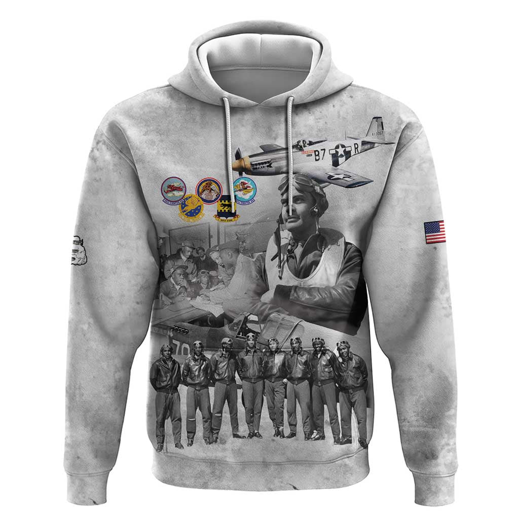 Red Tails Aviators Hoodie WWII Heroes Tribute Retro Style - Wonder Print Shop