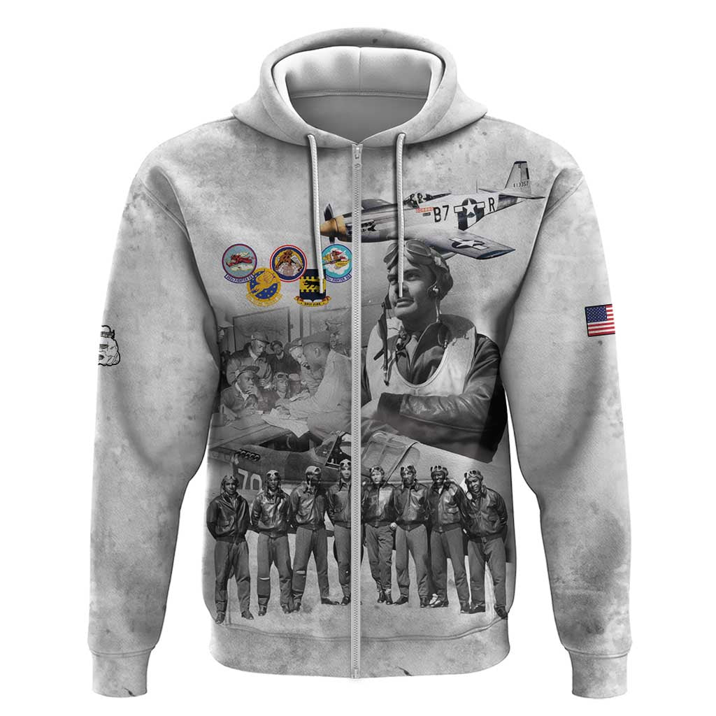 Red Tails Aviators Hoodie WWII Heroes Tribute Retro Style - Wonder Print Shop