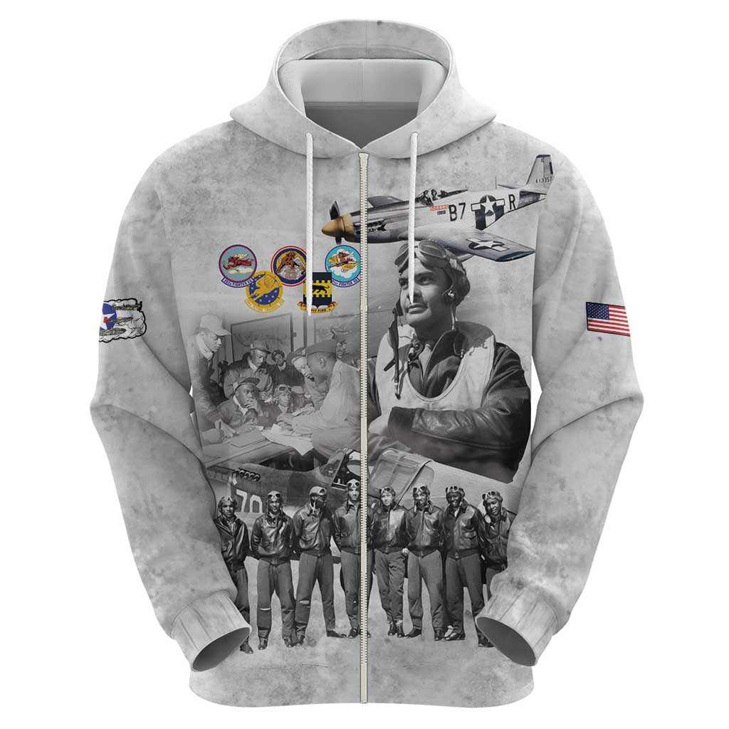 Red Tails Aviators Hoodie WWII Heroes Tribute Retro Style - Wonder Print Shop