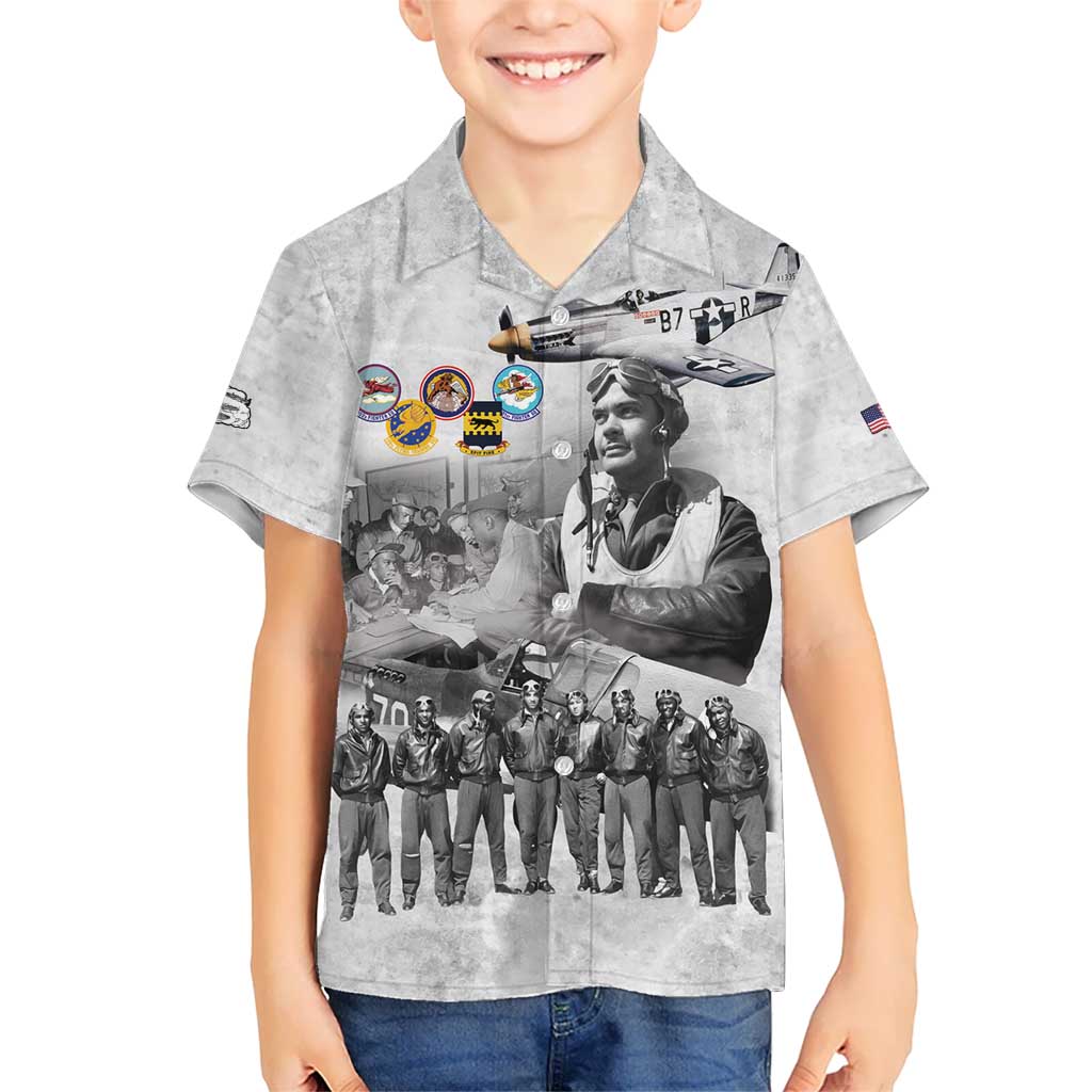 Red Tails Aviators Kid Hawaiian Shirt WWII Heroes Tribute Retro Style - Wonder Print Shop