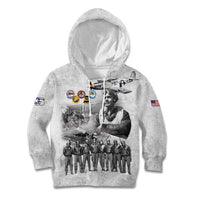 Red Tails Aviators Kid Hoodie WWII Heroes Tribute Retro Style - Wonder Print Shop