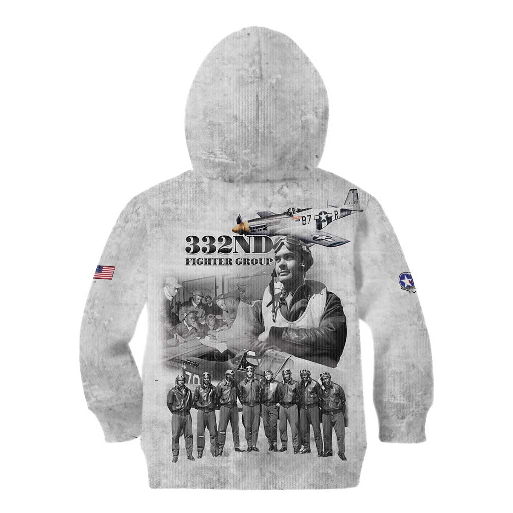 Red Tails Aviators Kid Hoodie WWII Heroes Tribute Retro Style - Wonder Print Shop