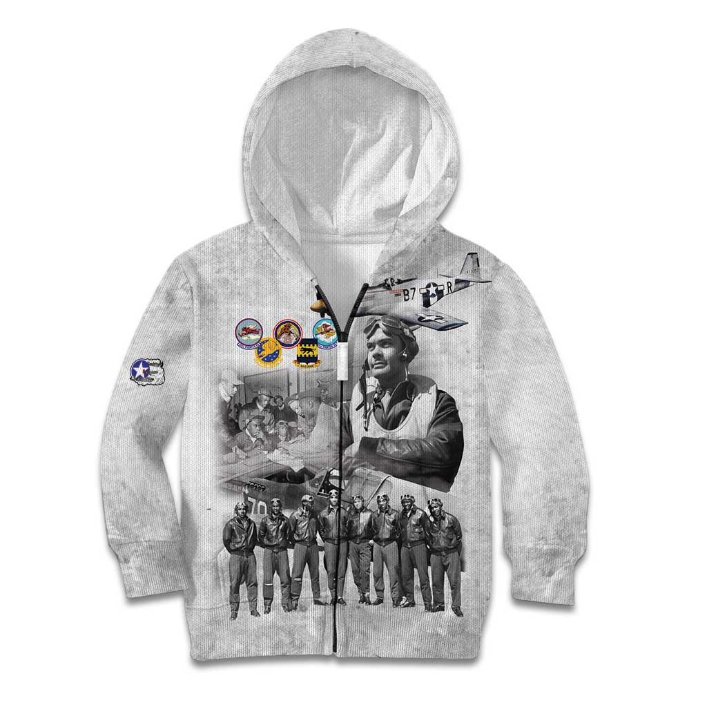 Red Tails Aviators Kid Hoodie WWII Heroes Tribute Retro Style - Wonder Print Shop