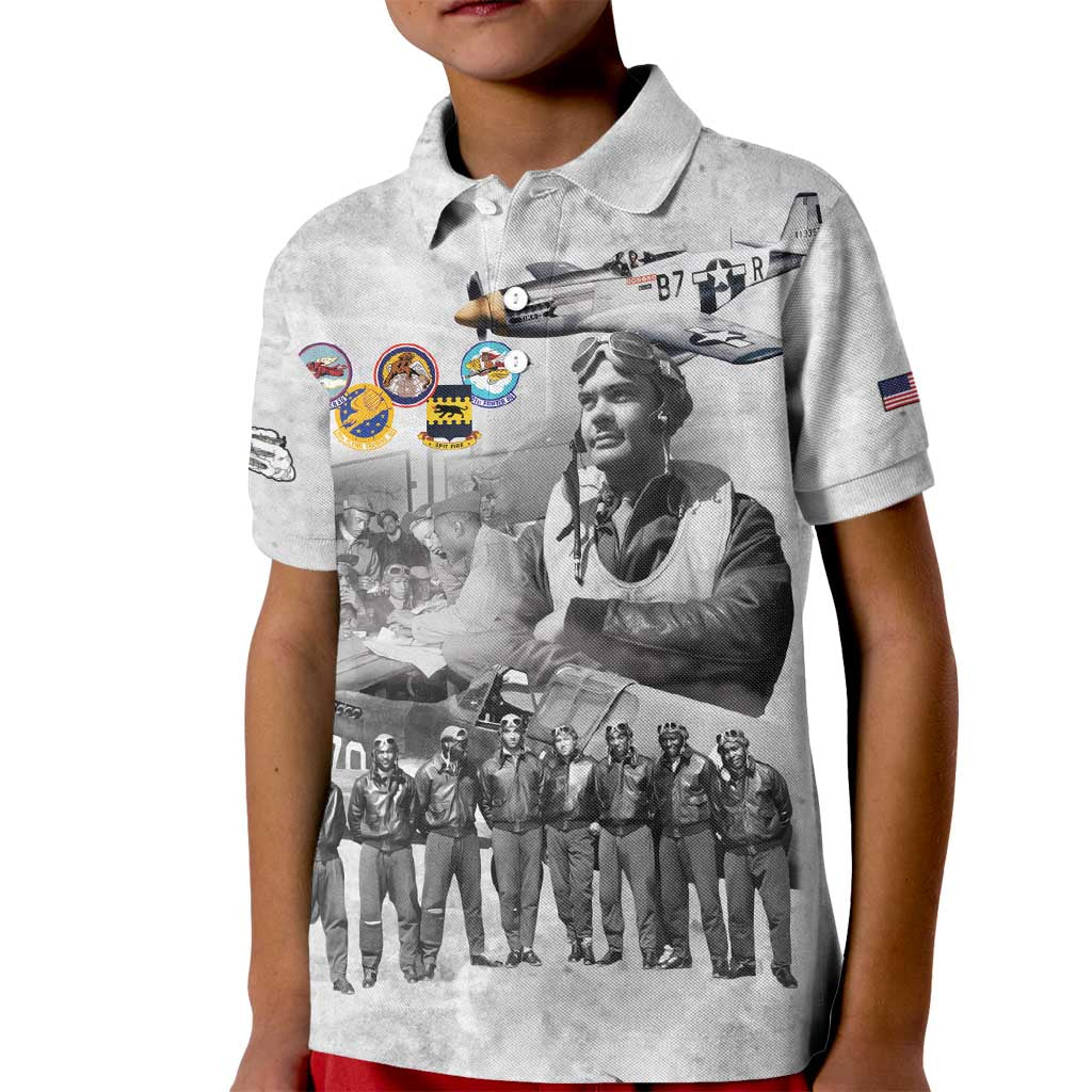 Red Tails Aviators Kid Polo Shirt WWII Heroes Tribute Retro Style - Wonder Print Shop
