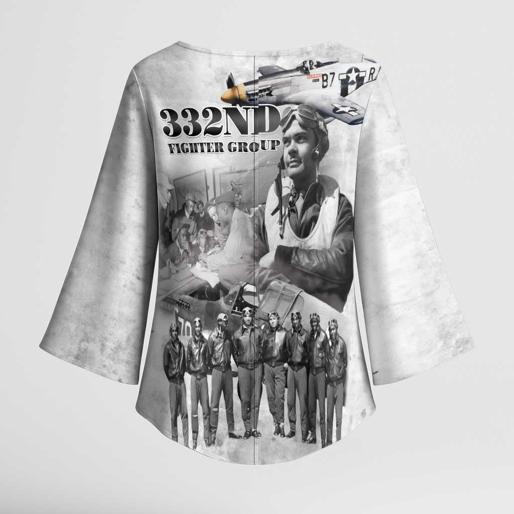 Red Tails Aviators Kimono Sleeve Blouse WWII Heroes Tribute Retro Style - Wonder Print Shop
