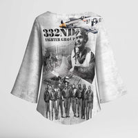 Red Tails Aviators Kimono Sleeve Blouse WWII Heroes Tribute Retro Style - Wonder Print Shop