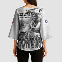Red Tails Aviators Kimono Sleeve Blouse WWII Heroes Tribute Retro Style - Wonder Print Shop