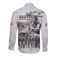 Red Tails Aviators Long Sleeve Button Shirt WWII Heroes Tribute Retro Style - Wonder Print Shop