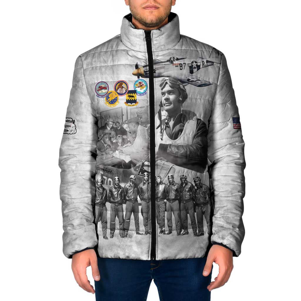 Red Tails Aviators Padded Jacket WWII Heroes Tribute Retro Style - Wonder Print Shop
