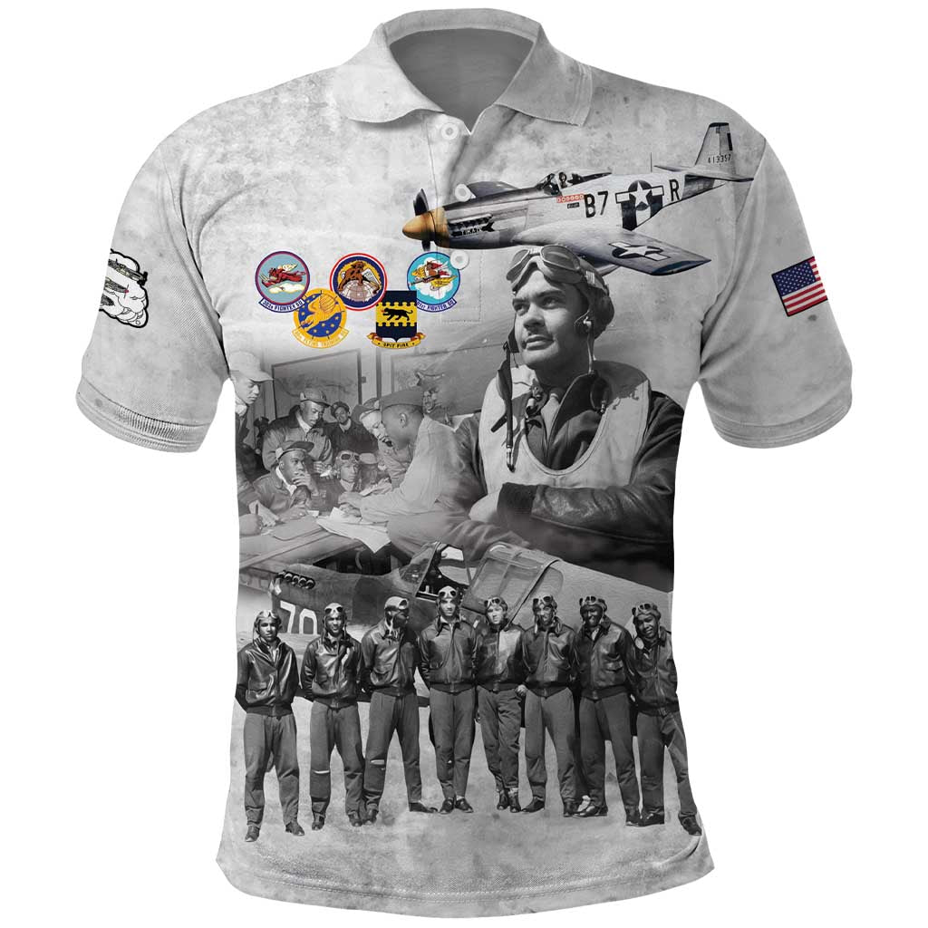 Red Tails Aviators Polo Shirt WWII Heroes Tribute Retro Style - Wonder Print Shop