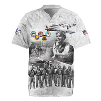 Red Tails Aviators Rugby Jersey WWII Heroes Tribute Retro Style - Wonder Print Shop