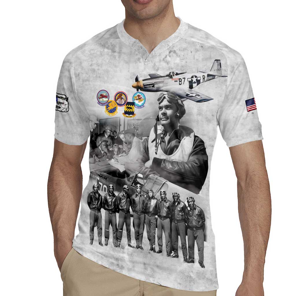 Red Tails Aviators Rugby Jersey WWII Heroes Tribute Retro Style - Wonder Print Shop