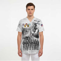 Red Tails Aviators Scrub Top WWII Heroes Tribute Retro Style - Wonder Print Shop