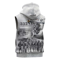 Red Tails Aviators Sleeveless Hoodie WWII Heroes Tribute Retro Style - Wonder Print Shop