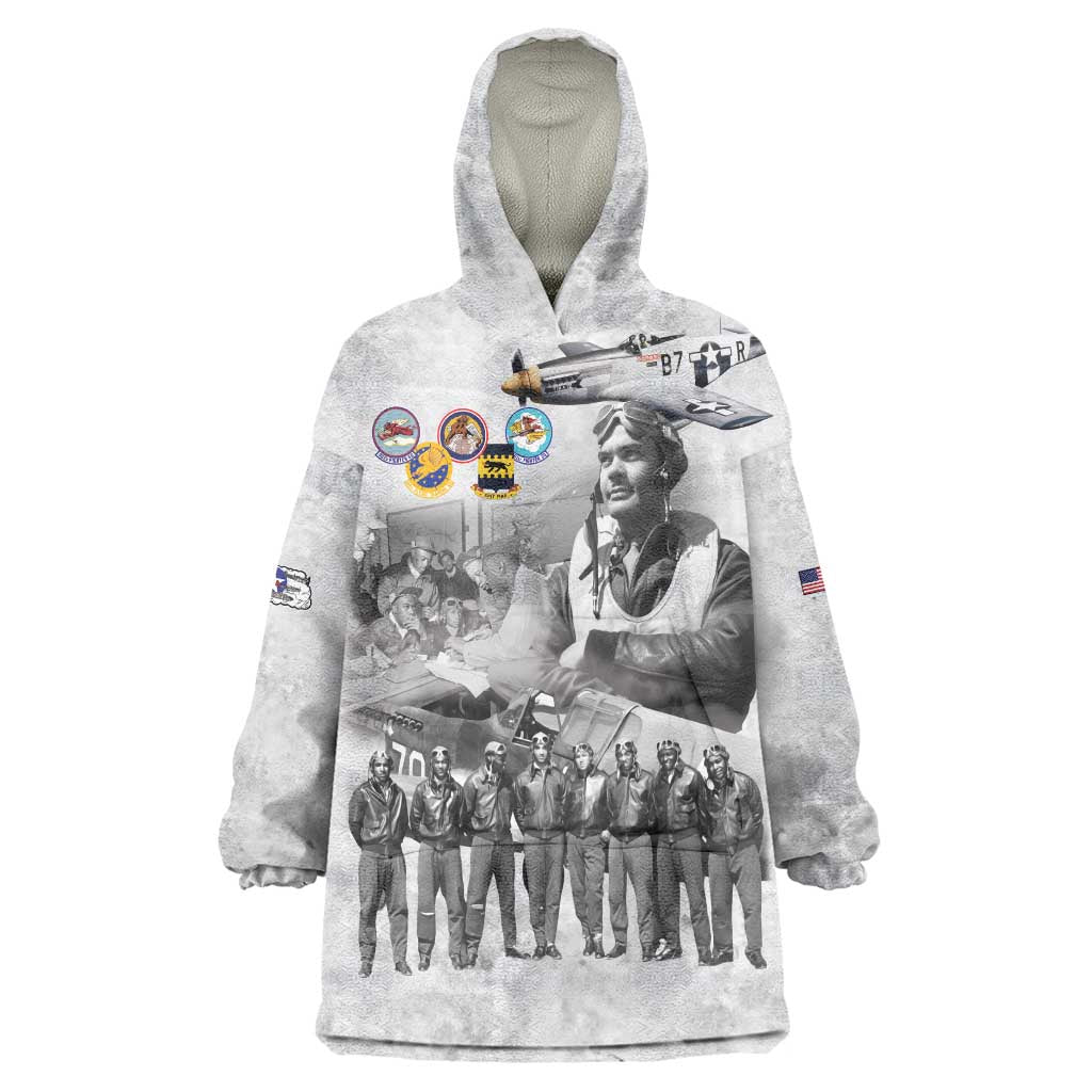 Red Tails Aviators Wearable Blanket Hoodie WWII Heroes Tribute Retro Style - Wonder Print Shop