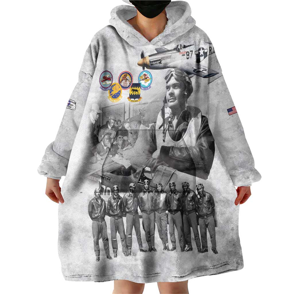 Red Tails Aviators Wearable Blanket Hoodie WWII Heroes Tribute Retro Style - Wonder Print Shop
