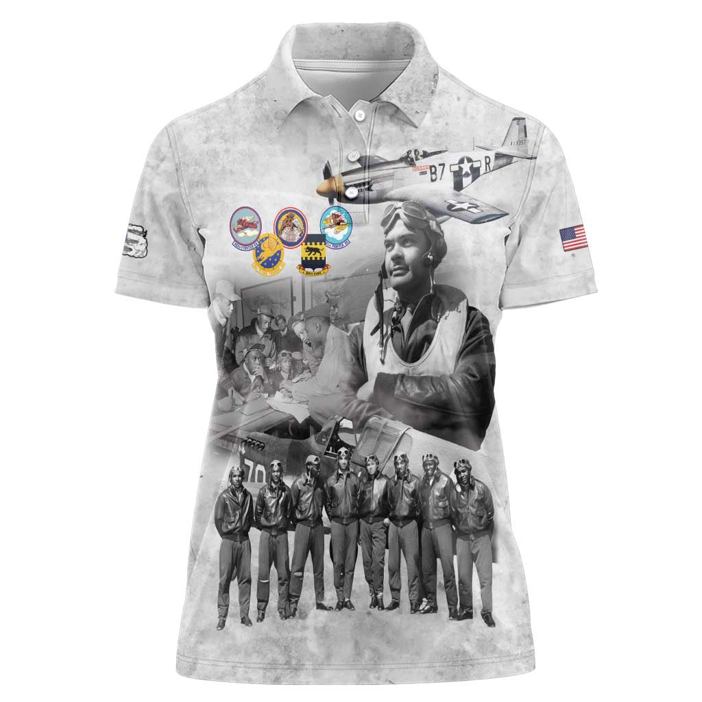 Red Tails Aviators Women Polo Shirt WWII Heroes Tribute Retro Style - Wonder Print Shop
