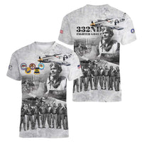 Red Tails Aviators Women V-Neck T-Shirt WWII Heroes Tribute Retro Style - Wonder Print Shop