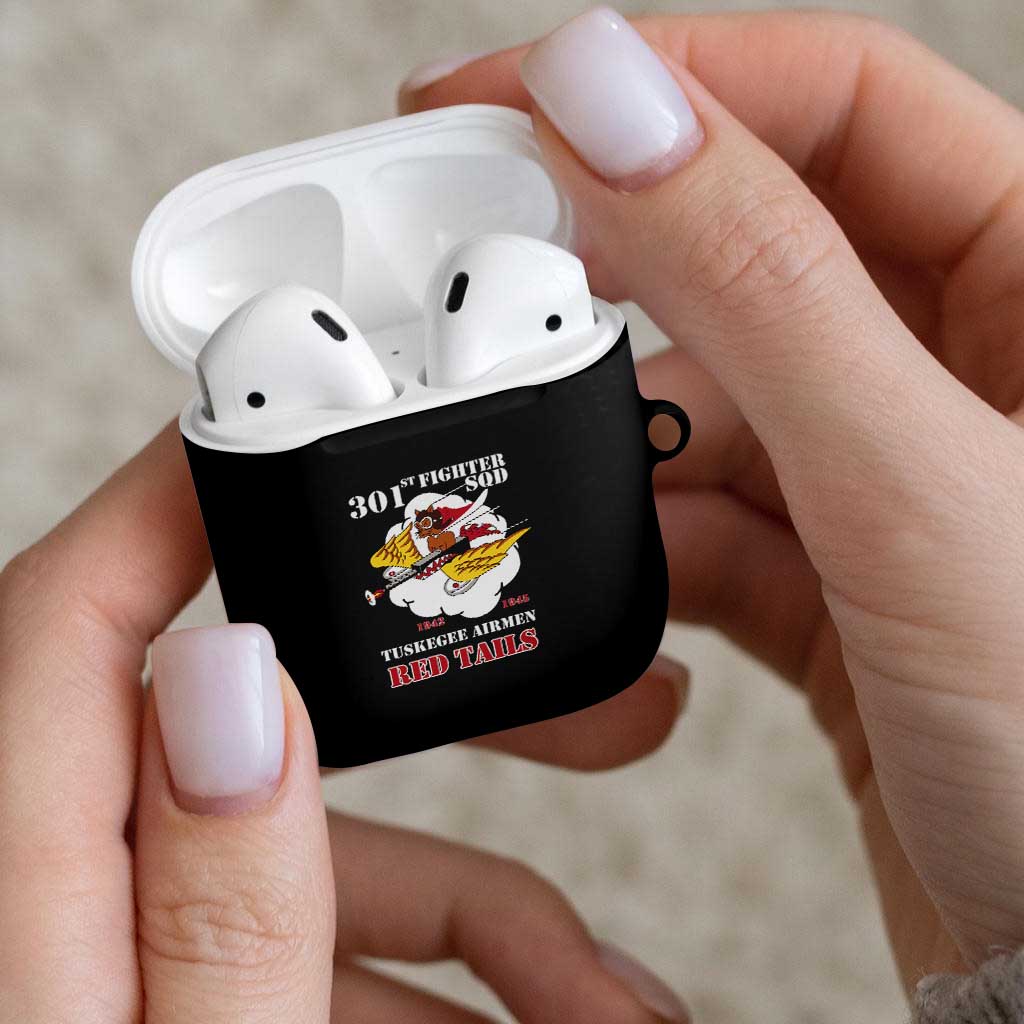 Tuskegee Airmen Red Tails AirPods Case 301st Fighter Squadron - Black - Wonder Print Shop