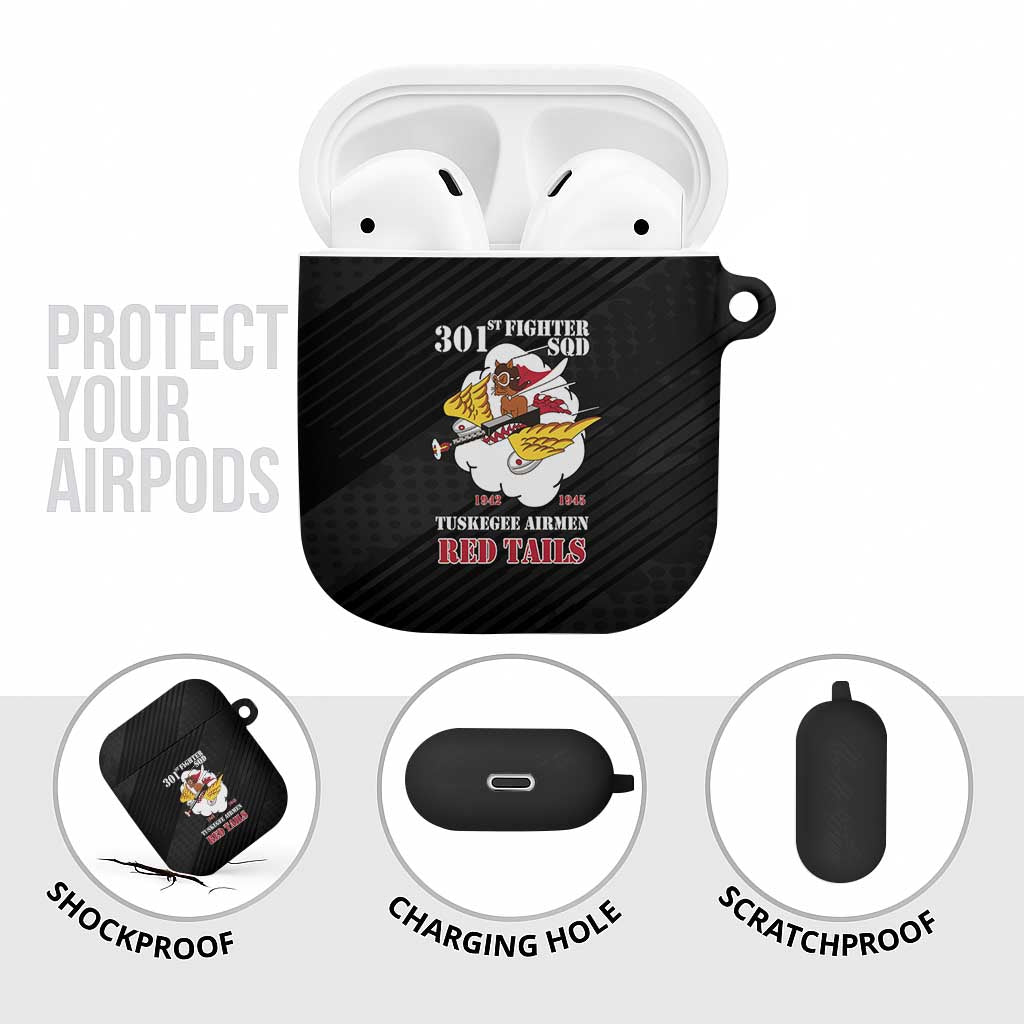 Tuskegee Airmen Red Tails AirPods Case 301st Fighter Squadron - Black - Wonder Print Shop
