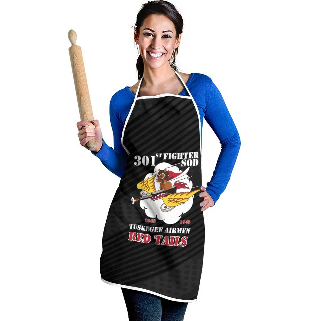 Tuskegee Airmen Red Tails Apron 301st Fighter Squadron - Black - Wonder Print Shop