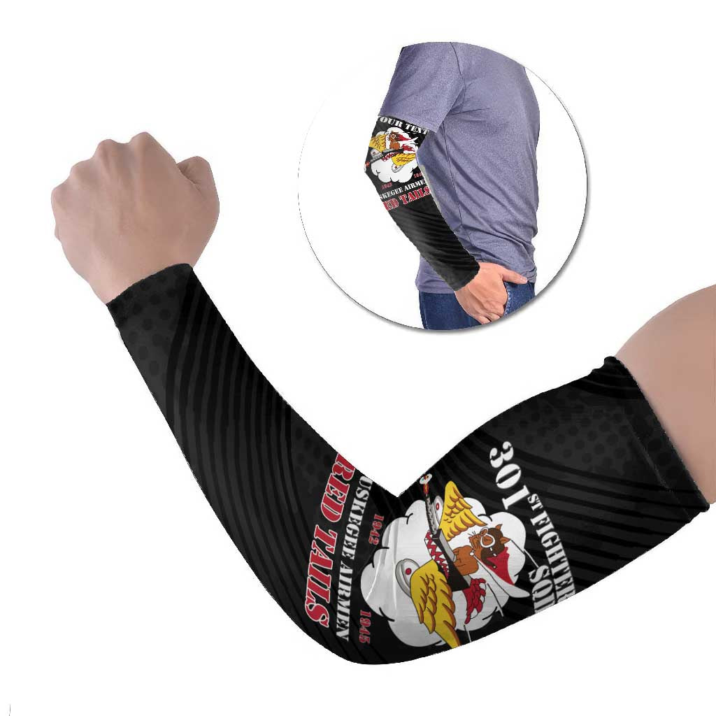 Personalized Tuskegee Airmen Red Tails Arm Sleeves 301st Fighter Squadron - Black - Wonder Print Shop