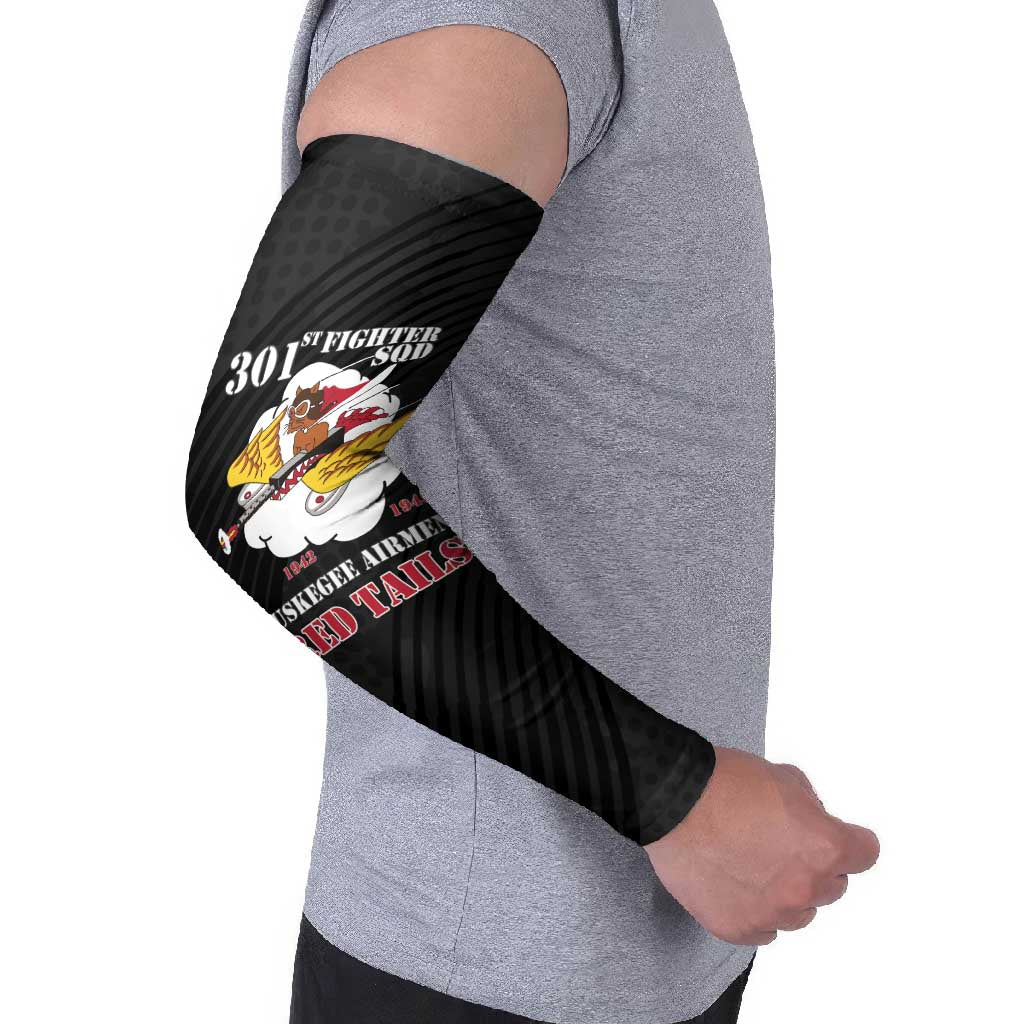 Personalized Tuskegee Airmen Red Tails Arm Sleeves 301st Fighter Squadron - Black - Wonder Print Shop