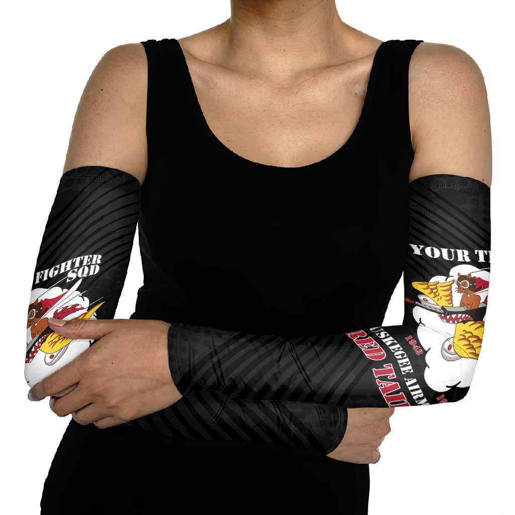 Personalized Tuskegee Airmen Red Tails Arm Sleeves 301st Fighter Squadron - Black - Wonder Print Shop