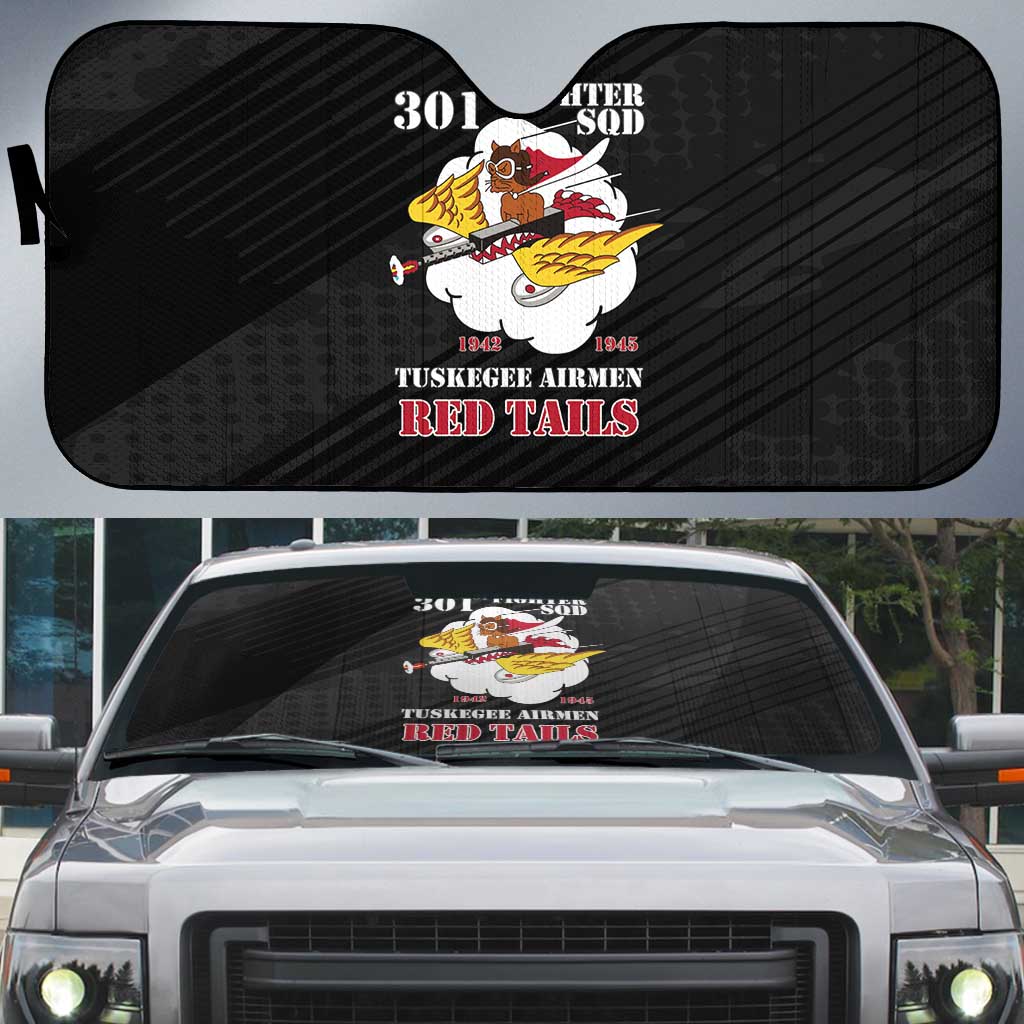 Tuskegee Airmen Red Tails Auto Sun Shade 301st Fighter Squadron - Black - Wonder Print Shop