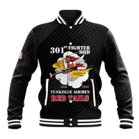 Personalized Tuskegee Airmen Red Tails Baseball Jacket 301st Fighter Squadron - Black - Wonder Print Shop