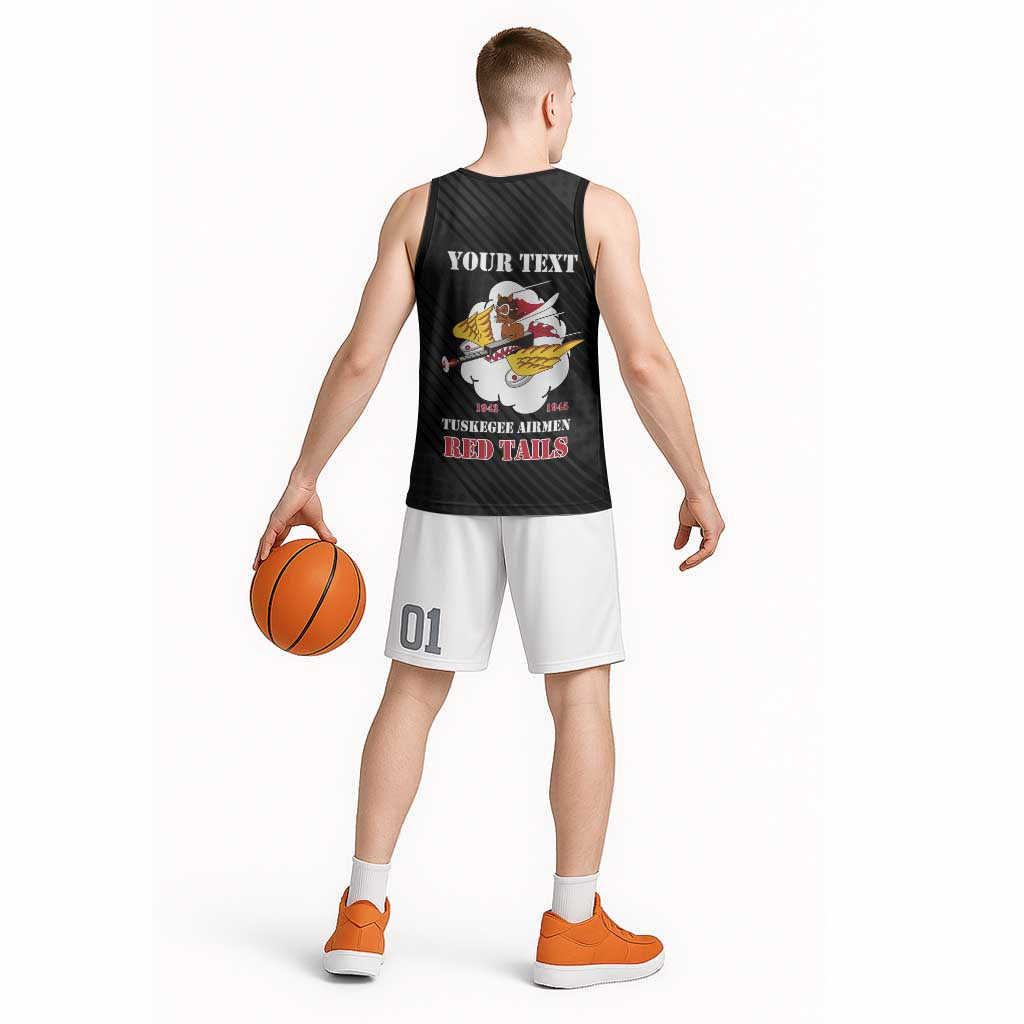 Personalized Tuskegee Airmen Red Tails Basketball Jersey 301st Fighter Squadron - Black - Wonder Print Shop