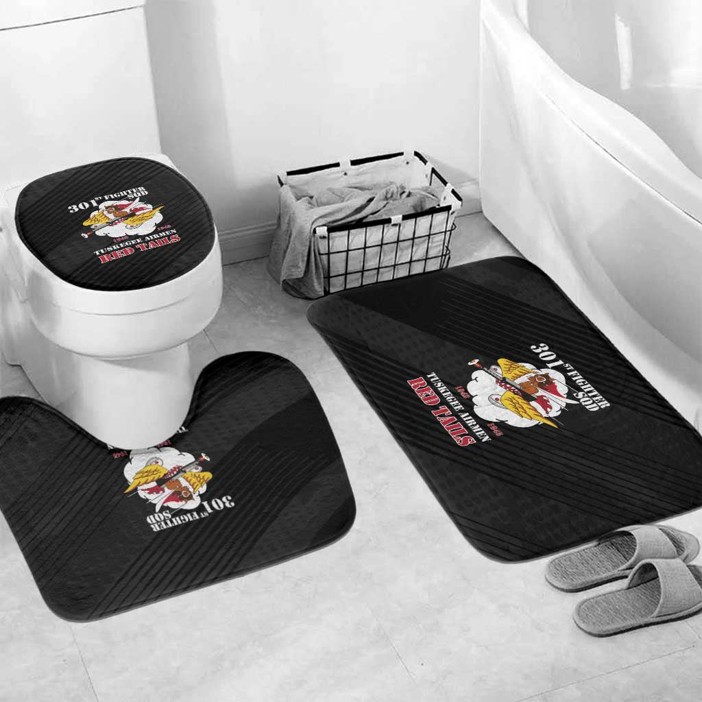 Tuskegee Airmen Red Tails Bathroom Set 301st Fighter Squadron - Black - Wonder Print Shop