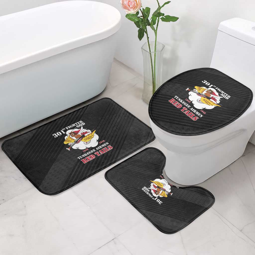 Tuskegee Airmen Red Tails Bathroom Set 301st Fighter Squadron - Black - Wonder Print Shop