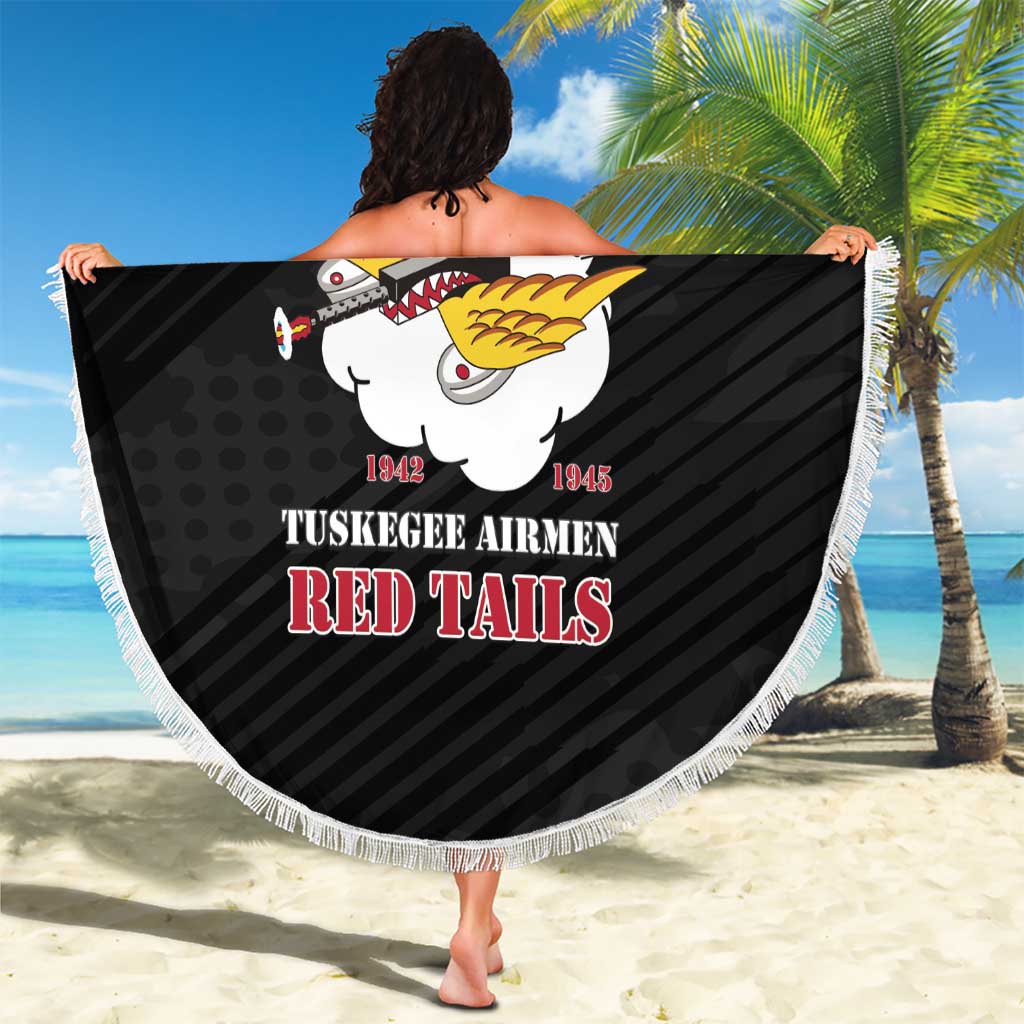 Tuskegee Airmen Red Tails Beach Blanket 301st Fighter Squadron - Black - Wonder Print Shop