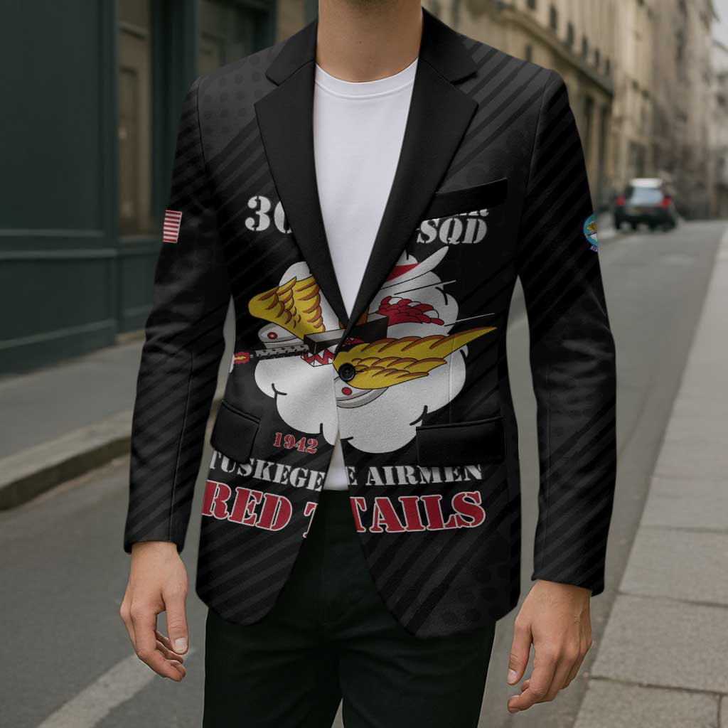 Personalized Tuskegee Airmen Red Tails Blazer 301st Fighter Squadron - Black - Wonder Print Shop