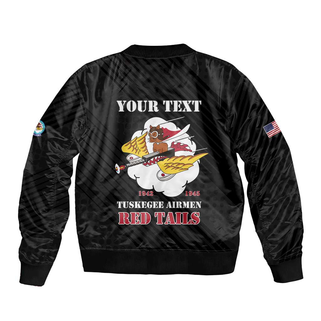 Personalized Tuskegee Airmen Red Tails Bomber Jacket 301st Fighter Squadron - Black - Wonder Print Shop