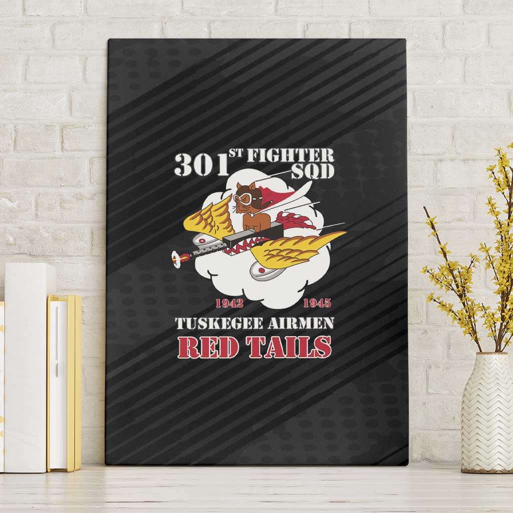Tuskegee Airmen Red Tails Canvas Wall Art 301st Fighter Squadron - Black - Wonder Print Shop