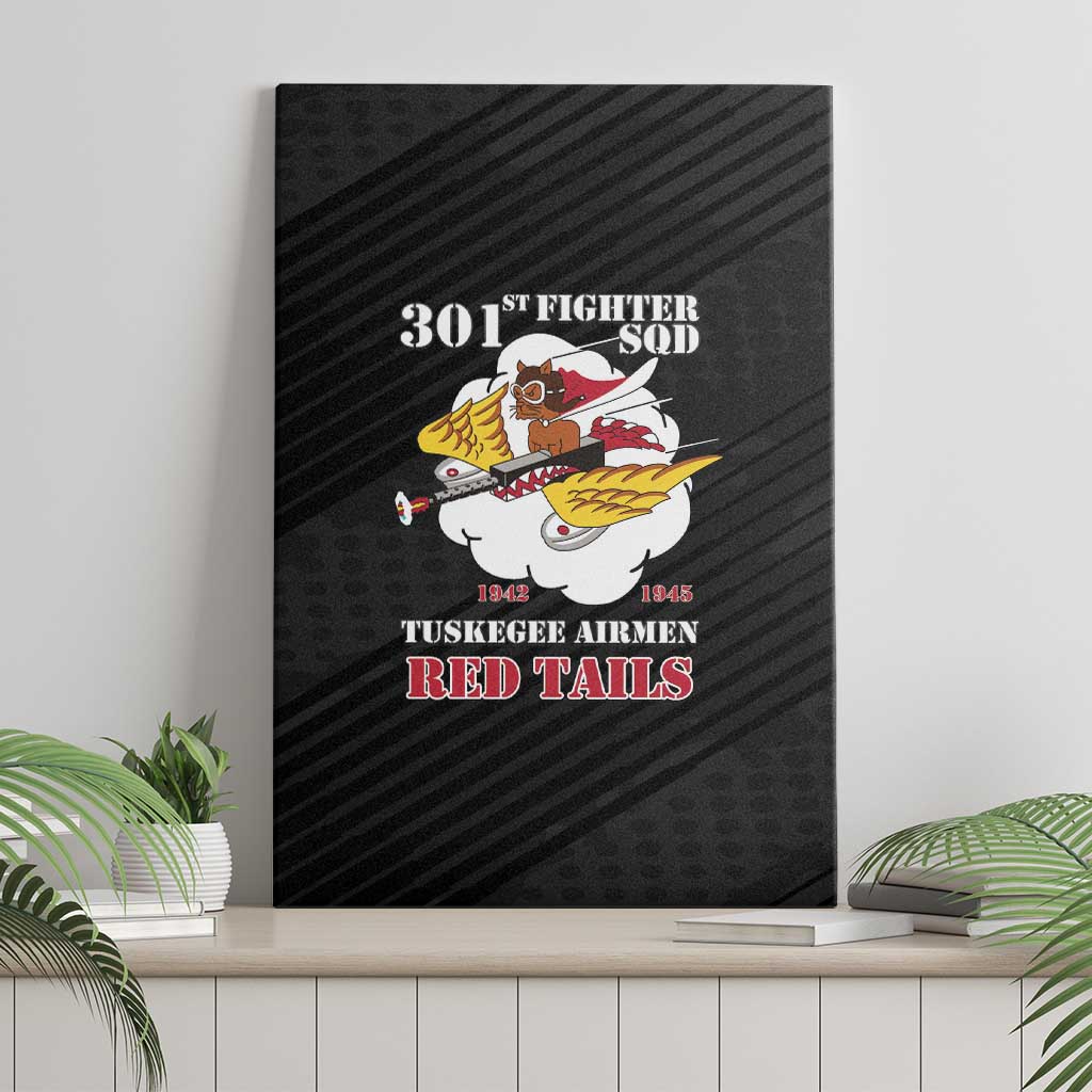Tuskegee Airmen Red Tails Canvas Wall Art 301st Fighter Squadron - Black - Wonder Print Shop