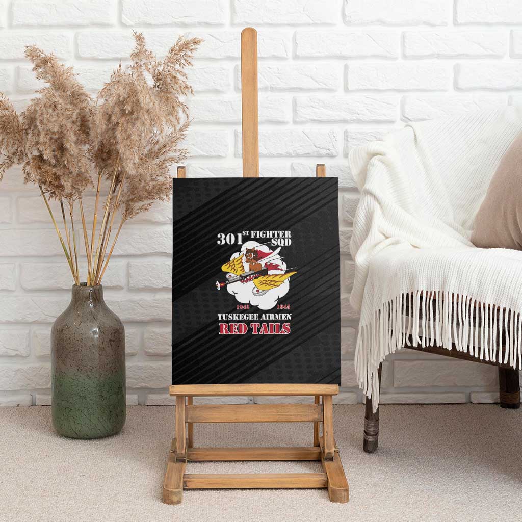 Tuskegee Airmen Red Tails Canvas Wall Art 301st Fighter Squadron - Black - Wonder Print Shop