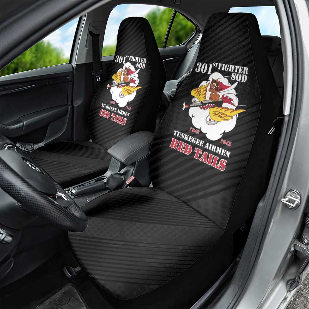 Tuskegee Airmen Red Tails Car Seat Cover 301st Fighter Squadron - Black - Wonder Print Shop