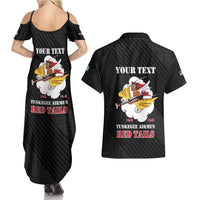 Personalized Tuskegee Airmen Red Tails Couples Matching Summer Maxi Dress and Hawaiian Shirt 301st Fighter Squadron - Black - Wonder Print Shop
