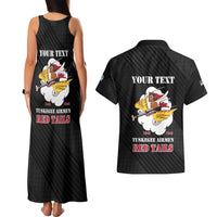 Personalized Tuskegee Airmen Red Tails Couples Matching Tank Maxi Dress and Hawaiian Shirt 301st Fighter Squadron - Black - Wonder Print Shop