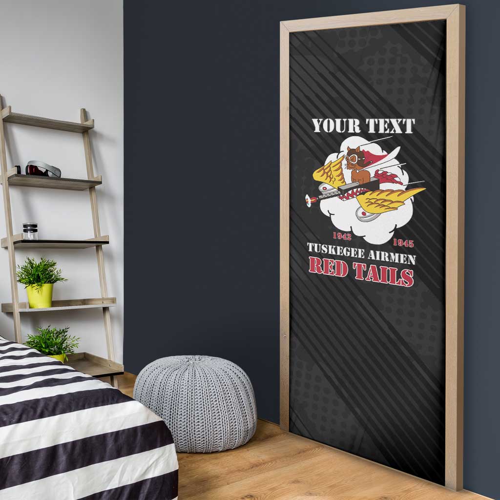 Personalized Tuskegee Airmen Red Tails Door Cover 301st Fighter Squadron - Black - Wonder Print Shop