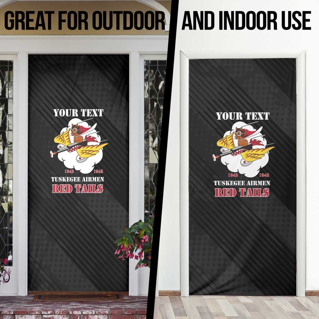Personalized Tuskegee Airmen Red Tails Door Cover 301st Fighter Squadron - Black - Wonder Print Shop
