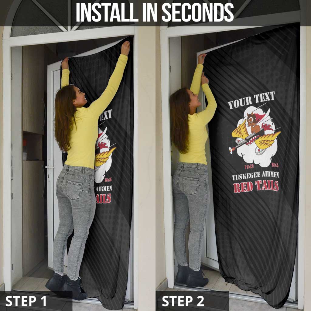 Personalized Tuskegee Airmen Red Tails Door Cover 301st Fighter Squadron - Black - Wonder Print Shop