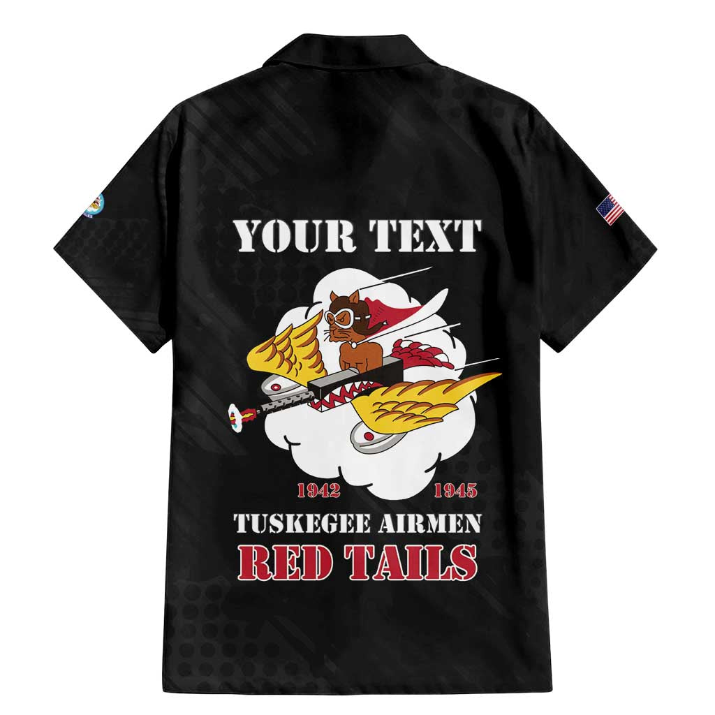 Personalized Tuskegee Airmen Red Tails Family Matching Mermaid Dress and Hawaiian Shirt 301st Fighter Squadron - Black - Wonder Print Shop