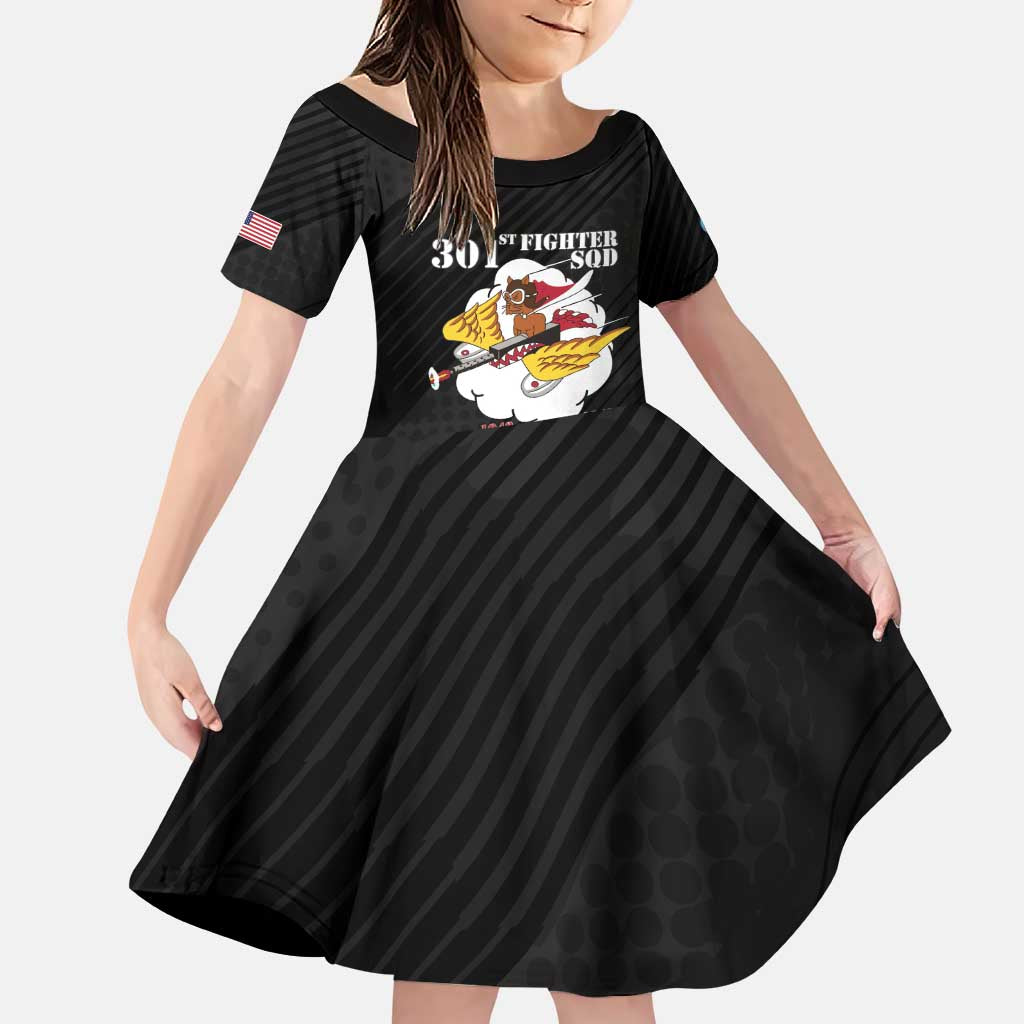Personalized Tuskegee Airmen Red Tails Family Matching Puletasi and Hawaiian Shirt 301st Fighter Squadron - Black - Wonder Print Shop