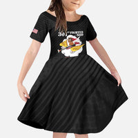 Personalized Tuskegee Airmen Red Tails Family Matching Puletasi and Hawaiian Shirt 301st Fighter Squadron - Black - Wonder Print Shop