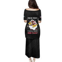 Personalized Tuskegee Airmen Red Tails Family Matching Puletasi and Hawaiian Shirt 301st Fighter Squadron - Black - Wonder Print Shop