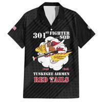 Personalized Tuskegee Airmen Red Tails Family Matching Short Sleeve Bodycon Dress and Hawaiian Shirt 301st Fighter Squadron - Black - Wonder Print Shop